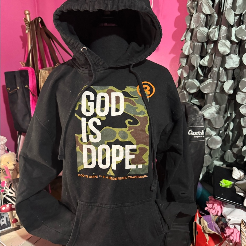 God Is Dope Women's Black Hoodie